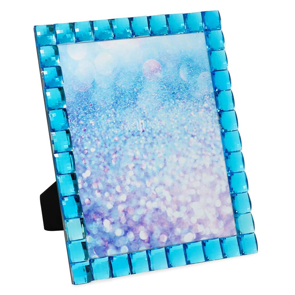 Isaac Jacobs Decorative Sparkling Jewel Picture Frame (4x4, Rainbow)