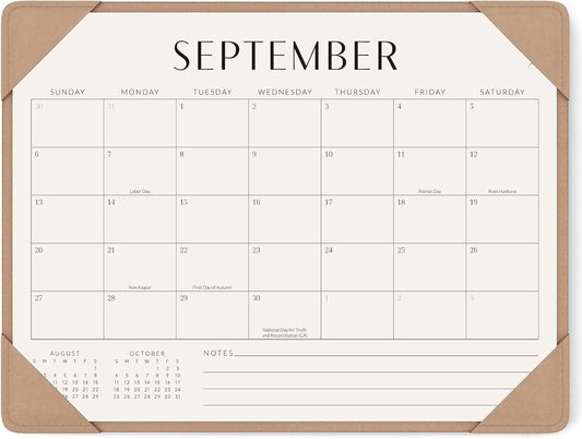 Jotsome Desk Calendar 2026-2027 with Protective Mat 14"x10.5"