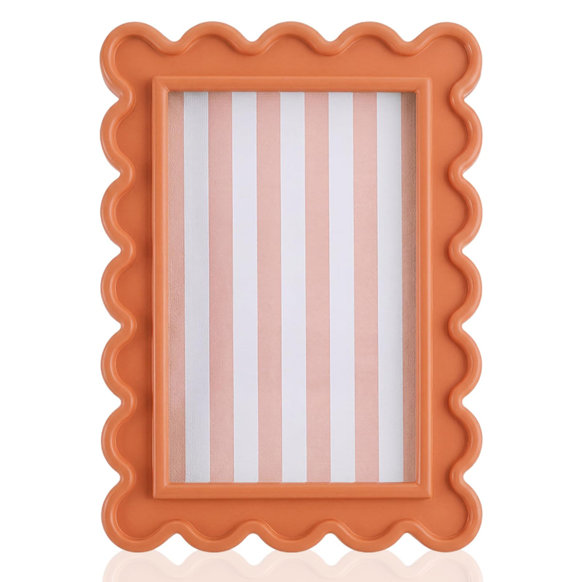AceOrbit 4x6 Inches Light Green Flower Wavy Scalloped Picture Frame Cute