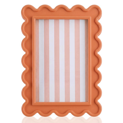 AceOrbit 4x6 Inches Light Green Flower Wavy Scalloped Picture Frame Cute