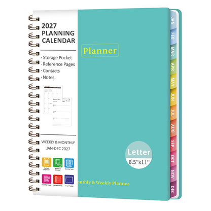2027 Planner, Weekly and Monthly Calendar Planner Book