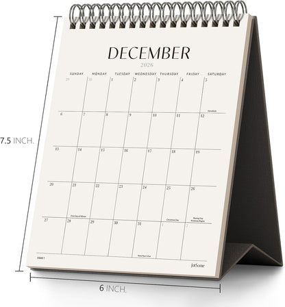 Jotsome Desk Calendar 2026-2027, Small Standing Flip Desktop Calendar