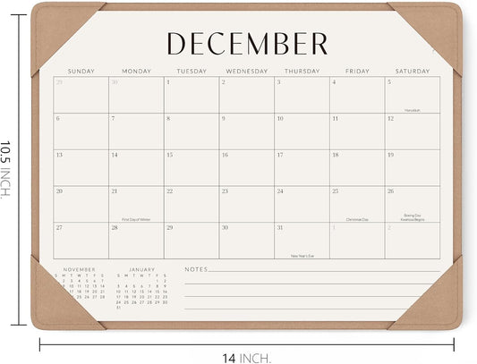 Jotsome Desk Calendar 2026-2027 with Protective Mat 14"x10.5"