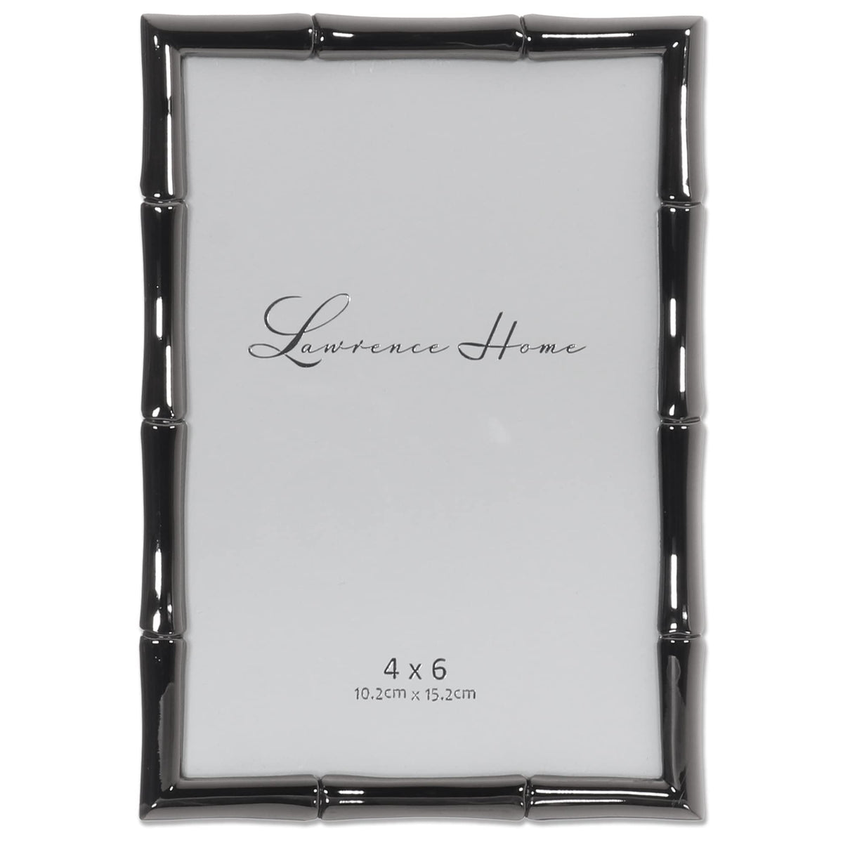Lawrence Frames Bamboo Design Metal Frame, 4x4, Silver