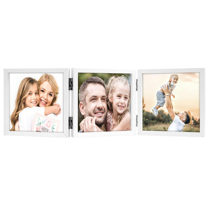 WUTL 3 Picture Frame Triple Collage 5x7 Frames with Real Glass Black