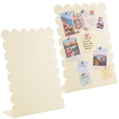 Gueevin 2 Pcs Magnet Board Magnetic Display Stand for Table, White, Small