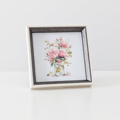 5x5 Blue Beige Square Picture Frame, 5x5 Resin Photo Frame, Wall and Desktop Display Picture Frame, Plexiglass