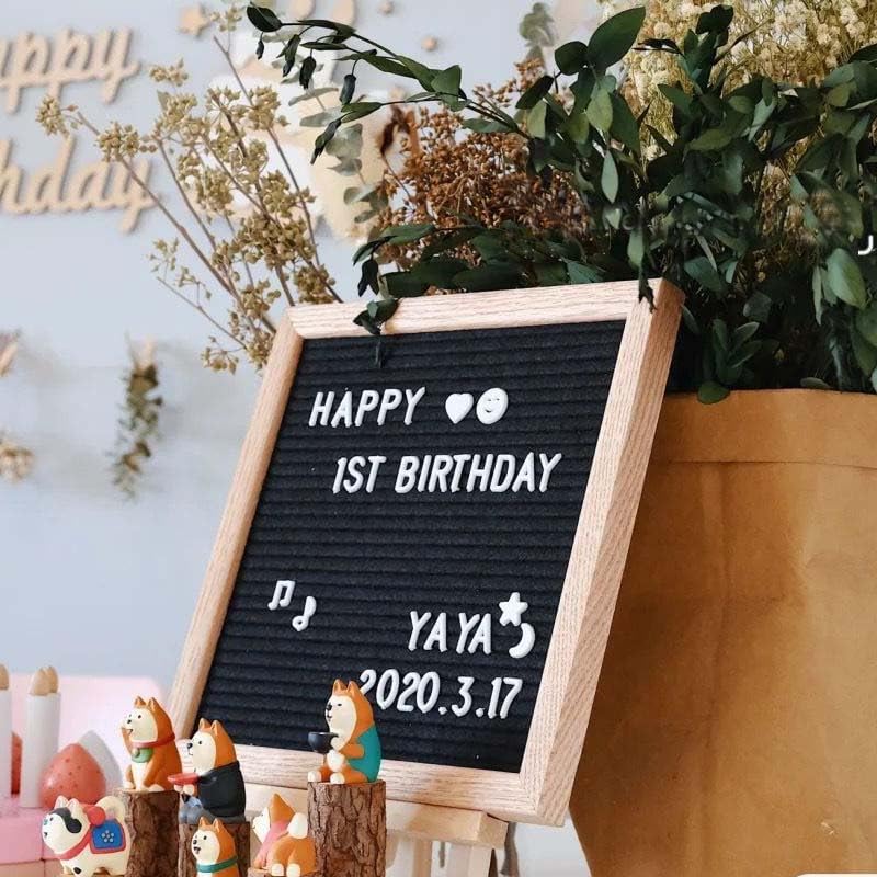 10x10" Felt Board Felt Letter Board, Changeable Message Board Word Board Letter Board Sign Bulletin Board 170 Letters with Stand, Pregnancy Announcements Baby Announcement Sign, Valentines Day Gifts Letterboard (Black)