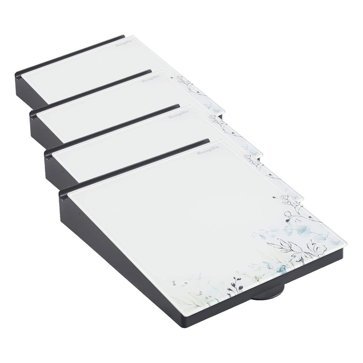 ECR4Kids MessageStor Dry-Erase Glass Board Memo Station, Desk Organizer, White