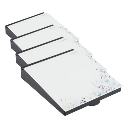 ECR4Kids MessageStor Dry-Erase Glass Board Memo Station, Desk Organizer, White