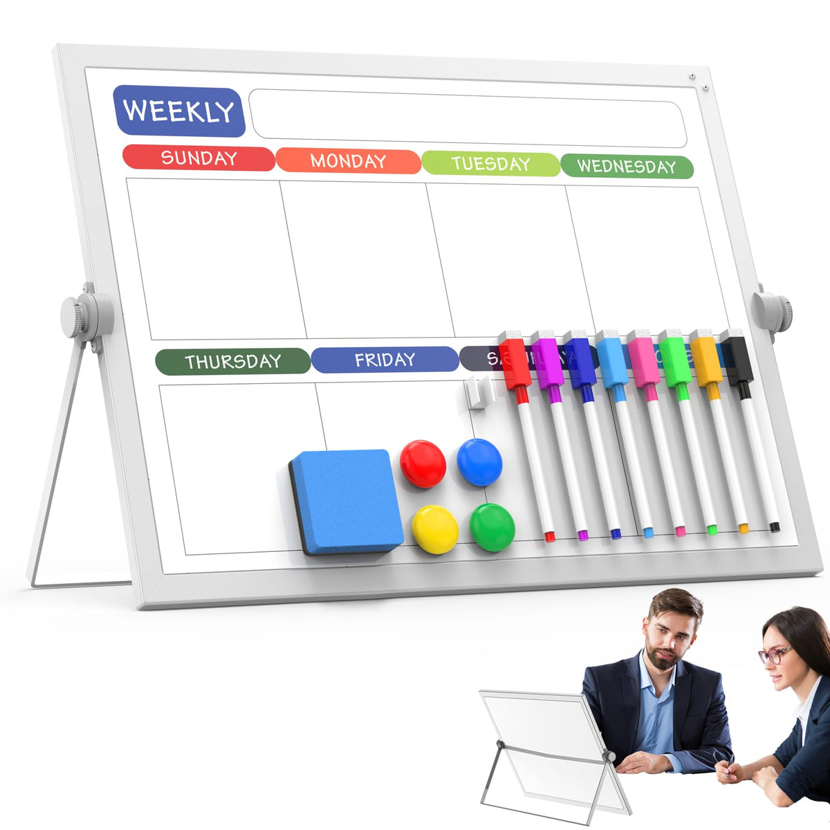 Small Dry Erase White Board,Magnetic Desktop Whiteboard with Stand