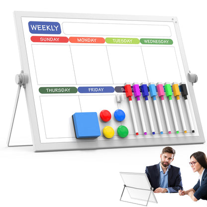 Small Dry Erase White Board,Magnetic Desktop Whiteboard with Stand