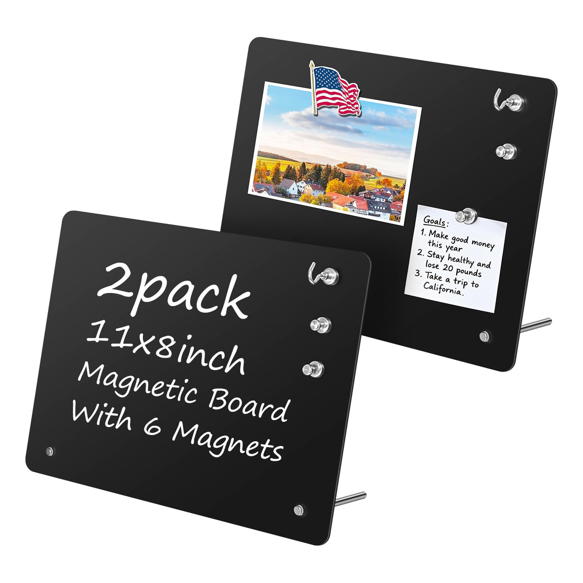 2 Pack Magnetic Board - Black Magnet Display Stand