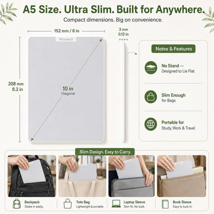 Reusable Paper-Like Writing Pad, 10" Inkless Desktop Note Board for Study