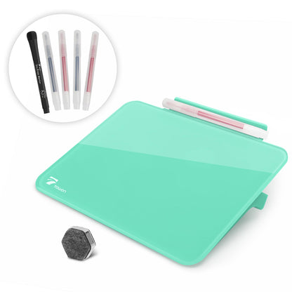 Small Glass Desktop Whiteboard Dry-Erase, Mini Pure Glass Whiteboard Stand