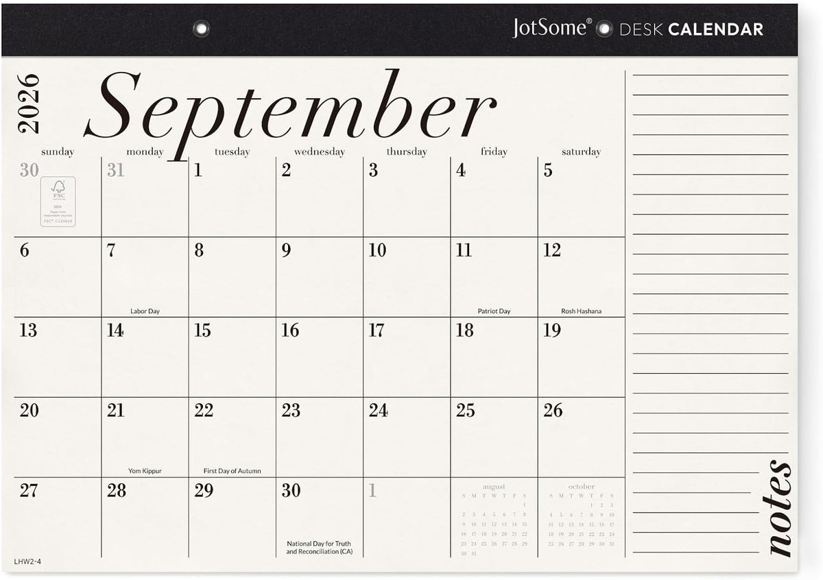 Jotsome Desk Calendar 2026-2027, Large Monthly Desktop Calendar 17"x12"
