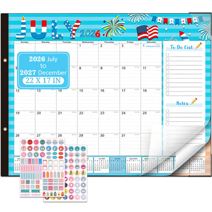 Lateefah Desk Calendar 2026, Large 22'' x 17'' Desk Calendar 2026-2027, 18 Month Desktop Calendars for Home & Office, Use Jan 2026 to June 2027