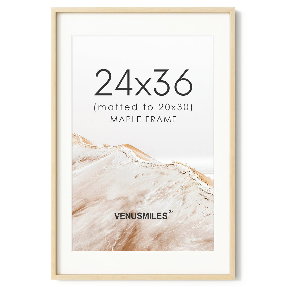 4x6 Picture Frame, USA-Sourced Natural Maple Wood Photo Collage Frame with HD Tempered Glass, Modern Simple 4 x 6 Wooden Frame Matted to 3.5x5, Gallery Wall Frames for Art, Wall or Tabletop Display