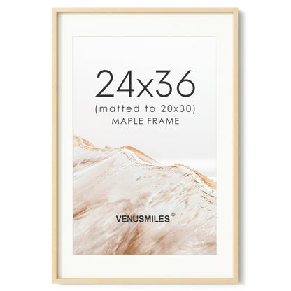 4x6 Picture Frame, USA-Sourced Natural Maple Wood Photo Collage Frame with HD Tempered Glass, Modern Simple 4 x 6 Wooden Frame Matted to 3.5x5, Gallery Wall Frames for Art, Wall or Tabletop Display