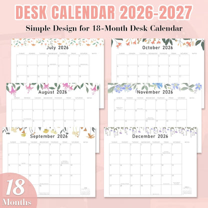 Desk Calendar 2026-2027 with Desktop Mat,22x17'' Large Desktop Pad Calendar
