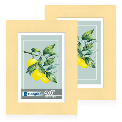 Hongkee 8x11 Picture Frame Set of 2, Real Glass, Rustic Brown Wood Frame