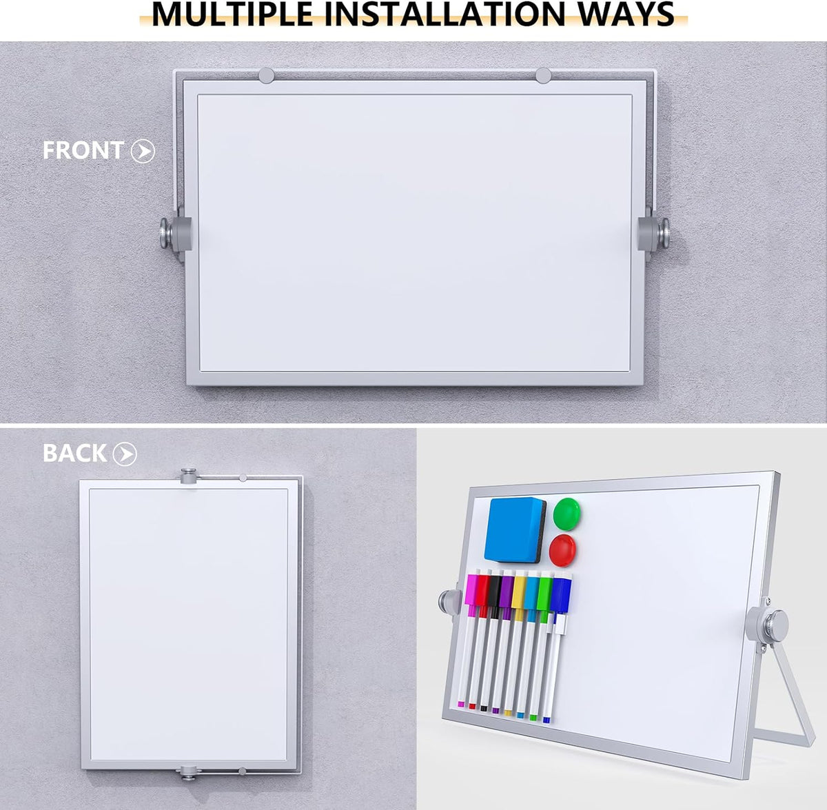Small Dry Erase White Board,Magnetic Desktop Whiteboard with Stand