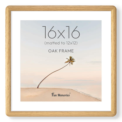 6x6 Picture Frame, USA-Sourced Walnut Wood Photo Frame with Tempered Glass, Handcrafted Rustic Farmhouse Frame for Wall & Tabletop Display, Matted to 4x4