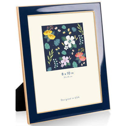4x6 Enamel Picture Frame with Gold Metal Edge & HD Tempered Glass, Yellow