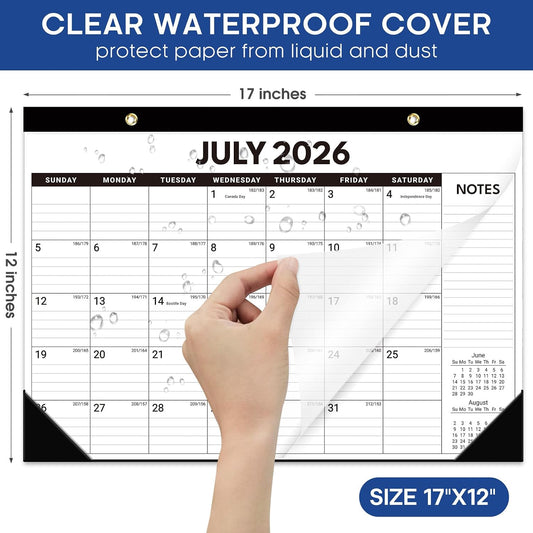 Taja 3 Pack of Desk Calendar 2026-2027, Jul 2026-Dec 2027, 17" x 12"