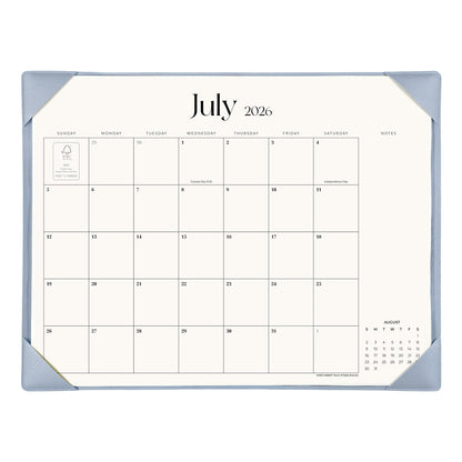 Simplified Desk Calendar 2026 with Desktop Mat, Cabbrix Large Desk Pad Calendar 21" x 16-1/2" Including January 2026 to June 2027, Desk Blotter Calendar for Home School and Office (Mint Green)