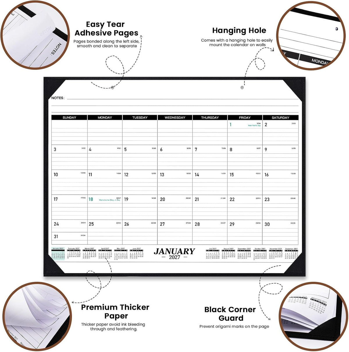 2027 Desk Calendar - 2027 Desk Calendar Large 22x17, Jan 2027‑Dec 2027