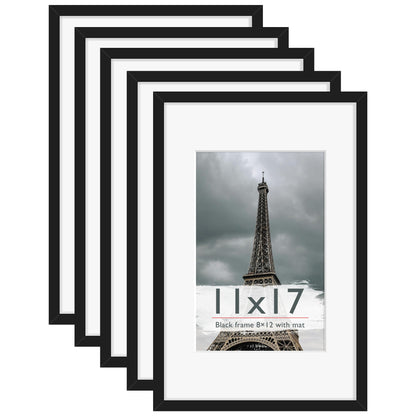 12x12 Picture Frame Sef of 10, for Wall Gallery Decor, Black