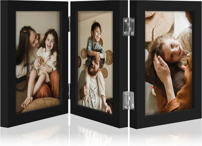 decorUhome Black Triple 4x6 Picture Frame Vertical
