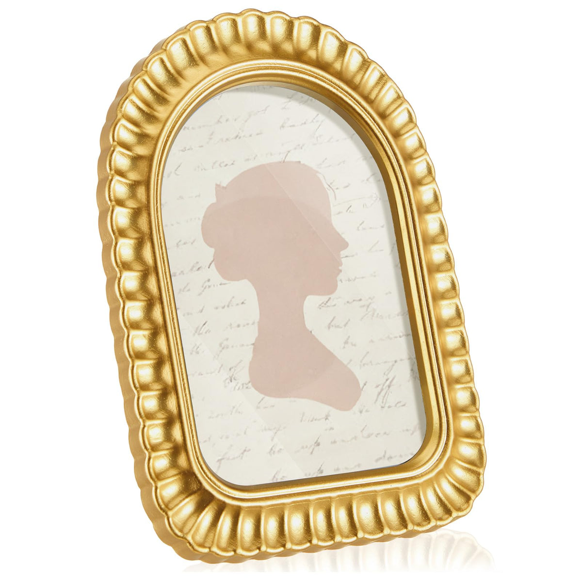 AceOrbit 4x6 Inch Gold Petal Arched Picture Frame Vintage Scalloped