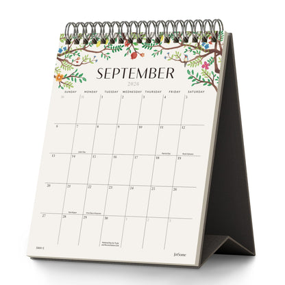 Jotsome Small Desk Calendar 2026-2027, Standing Flip Calendar 6"x7.5"