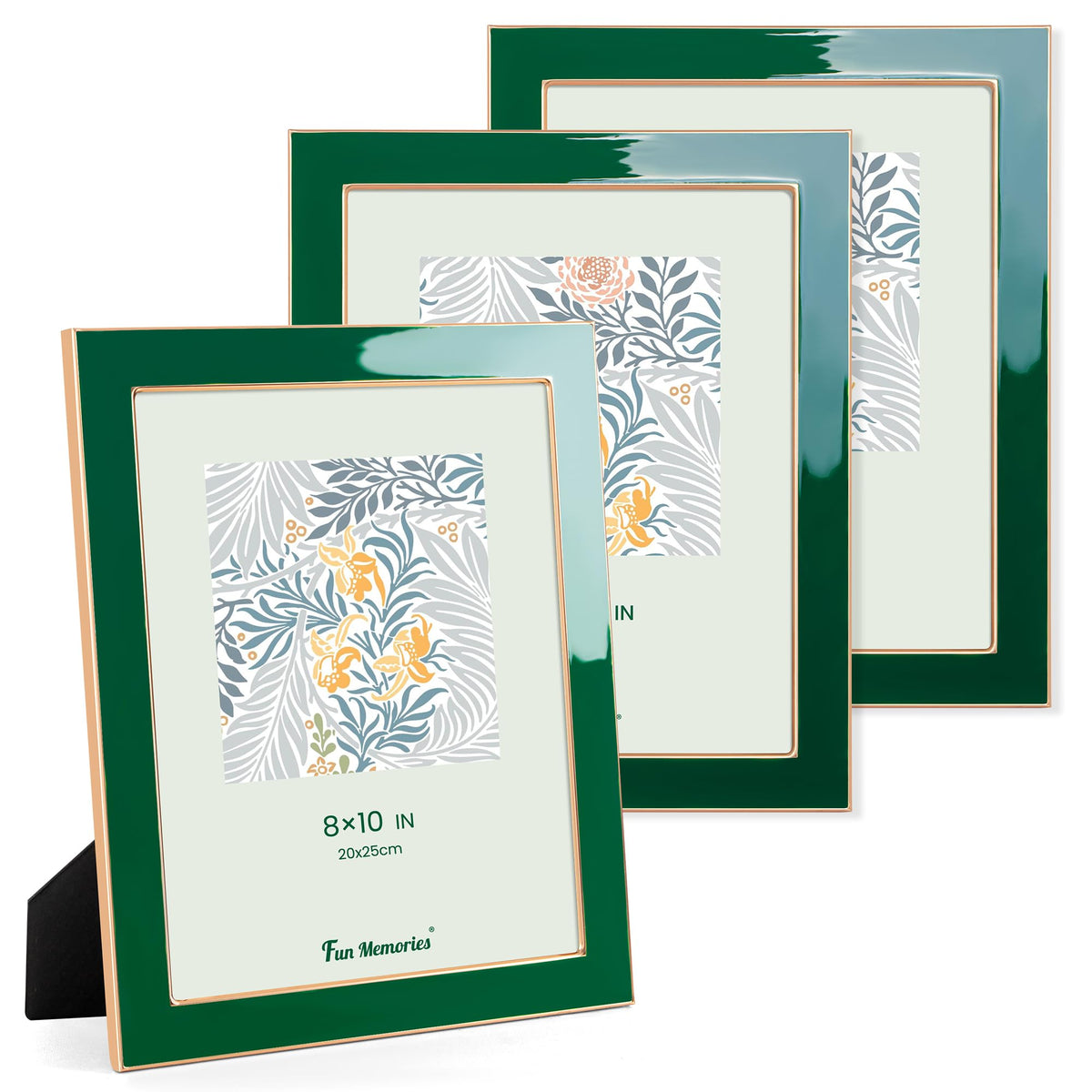 Fun Memories 4x6 Enamel Picture Frame with HD-Tempered Glass, Gold Metal Edge with Easel, Vertical & Horizontal Display, Wall and Tabletop Display Family Photo Gallery (White Enamel,1P)