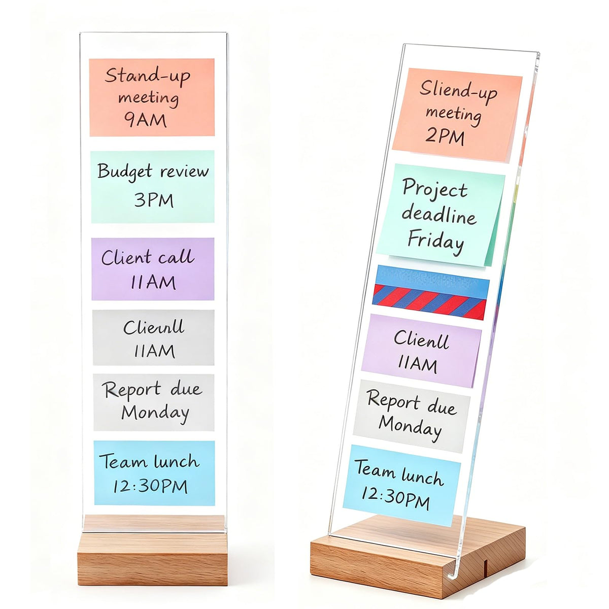 2PCS Monitor Memo Board Portable Monitor Sticky Note Holder Computer Screen Message Board Holder Detachable Acrylic Sticky Note Board Messadge Remider