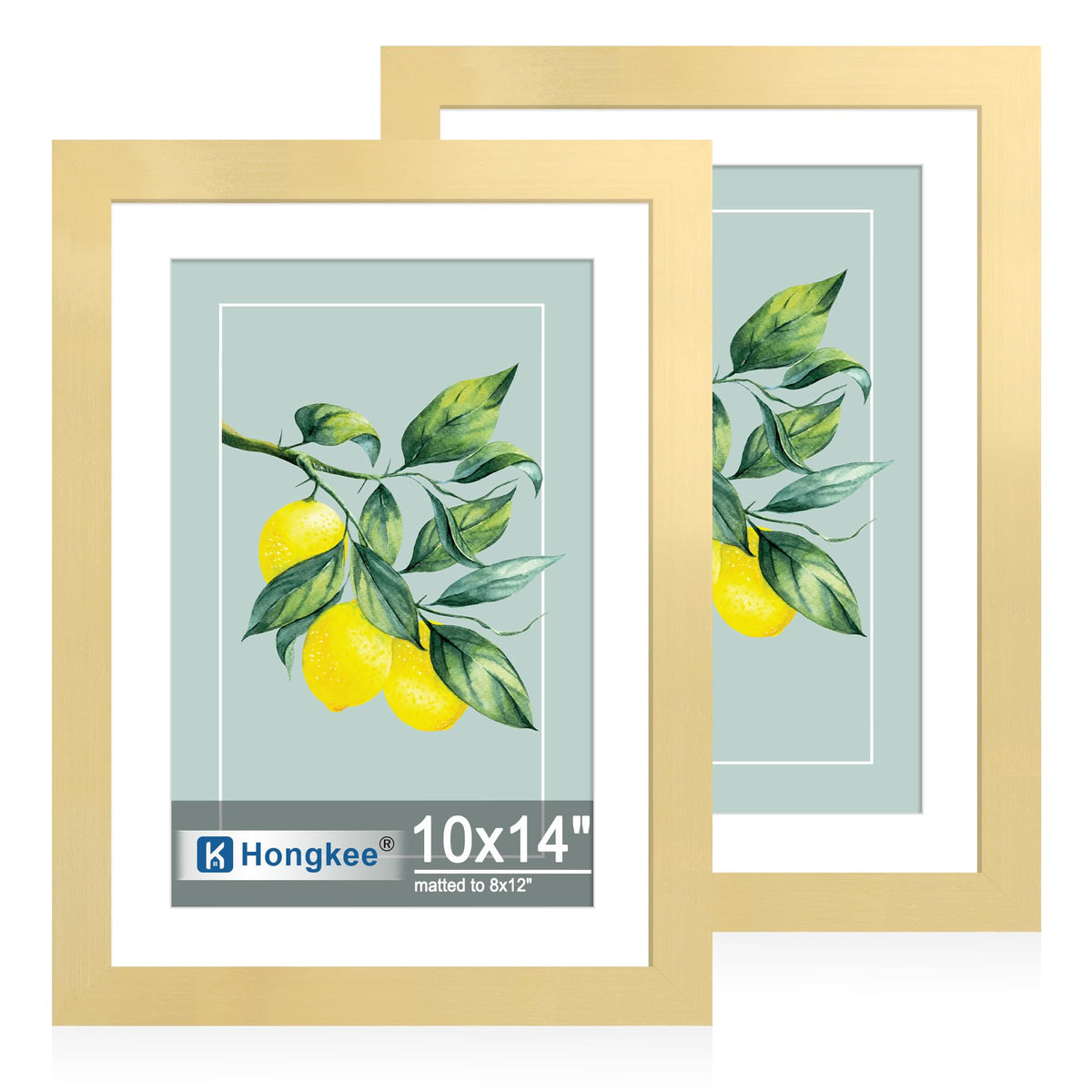 Hongkee 8x11 Picture Frame Set of 2, Real Glass, Rustic Brown Wood Frame