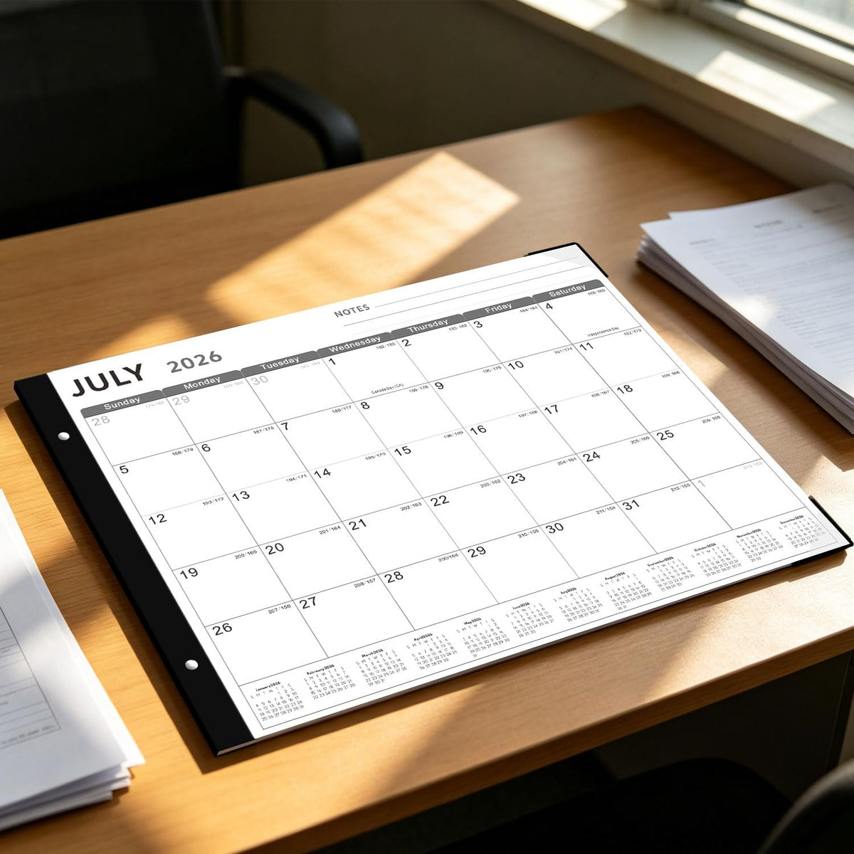 KOPEESY Desk Calendar 2026-2027, Jul 2026 - Dec 2027, 18-Month, 22" x 17"