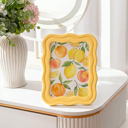 3 Pack 4 x 6 Inch Scalloped Picture Frame with Real Glass, Retro Colors