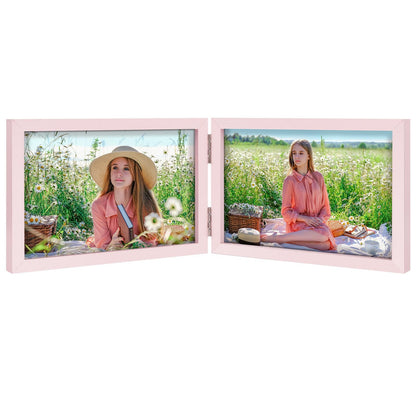 4x6 Triple Picture Frame Tabletop Display for Photos Pink