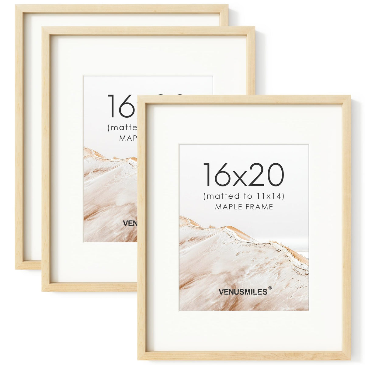 4x6 Picture Frame, USA-Sourced Natural Maple Wood Photo Collage Frame with HD Tempered Glass, Modern Simple 4 x 6 Wooden Frame Matted to 3.5x5, Gallery Wall Frames for Art, Wall or Tabletop Display