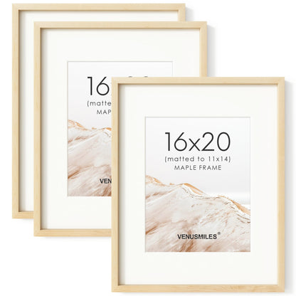 4x6 Picture Frame, USA-Sourced Natural Maple Wood Photo Collage Frame with HD Tempered Glass, Modern Simple 4 x 6 Wooden Frame Matted to 3.5x5, Gallery Wall Frames for Art, Wall or Tabletop Display