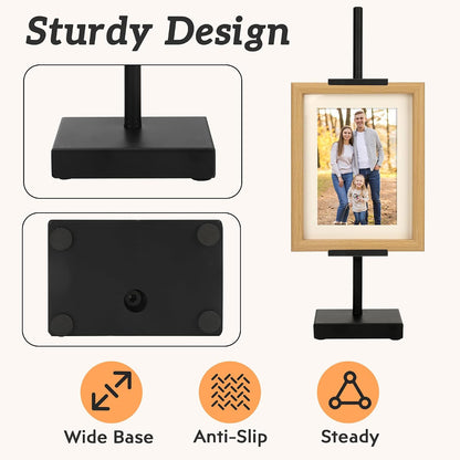 18” Black Steel Adjustable Tabletop Easel Stand,Picture Frame Holder Stand for Display,Art Easel Photo Stands for Sign,Plates,Painting,Artwork,Poster,Books
