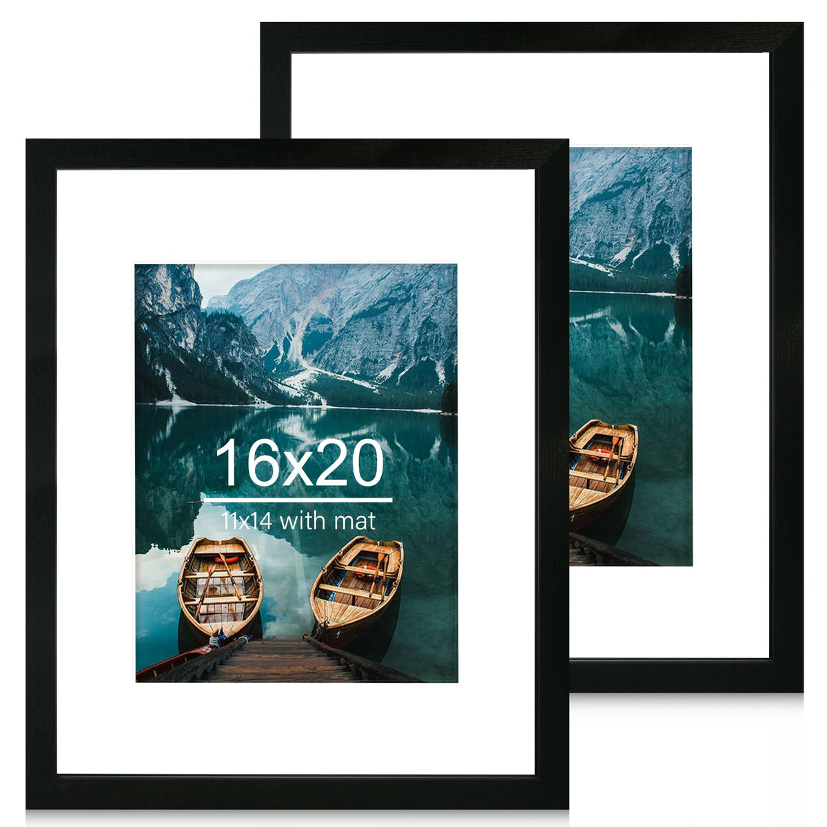Hongkee 8x11 Picture Frame Set of 2, Real Glass, Rustic Brown Wood Frame