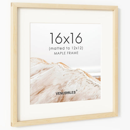 4x6 Picture Frame, USA-Sourced Natural Maple Wood Photo Collage Frame with HD Tempered Glass, Modern Simple 4 x 6 Wooden Frame Matted to 3.5x5, Gallery Wall Frames for Art, Wall or Tabletop Display