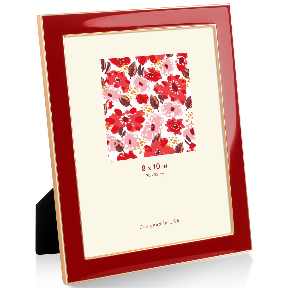 4x6 Enamel Picture Frame with Gold Metal Edge & HD Tempered Glass, Yellow