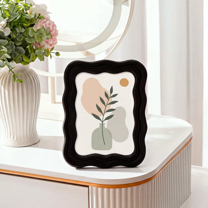 3 Pack 4 x 6 Inch Scalloped Picture Frame with Real Glass, Retro Colors