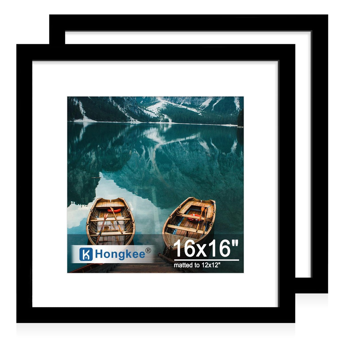Hongkee 8x11 Picture Frame Set of 2, Real Glass, Rustic Brown Wood Frame