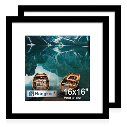 Hongkee 8x11 Picture Frame Set of 2, Real Glass, Rustic Brown Wood Frame